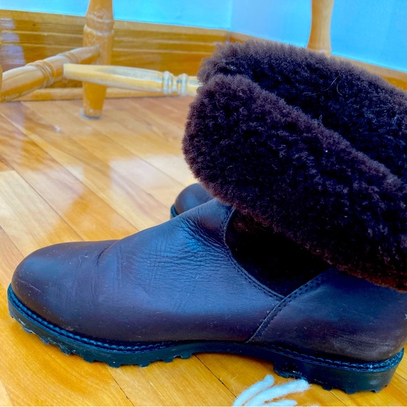 Blondo brown leather & suede sheepskin winter boots, US 8.5. Made in Canada. - Picture 7 of 7